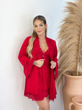 Conjunto Belle Camisola + Robe + Calcinha