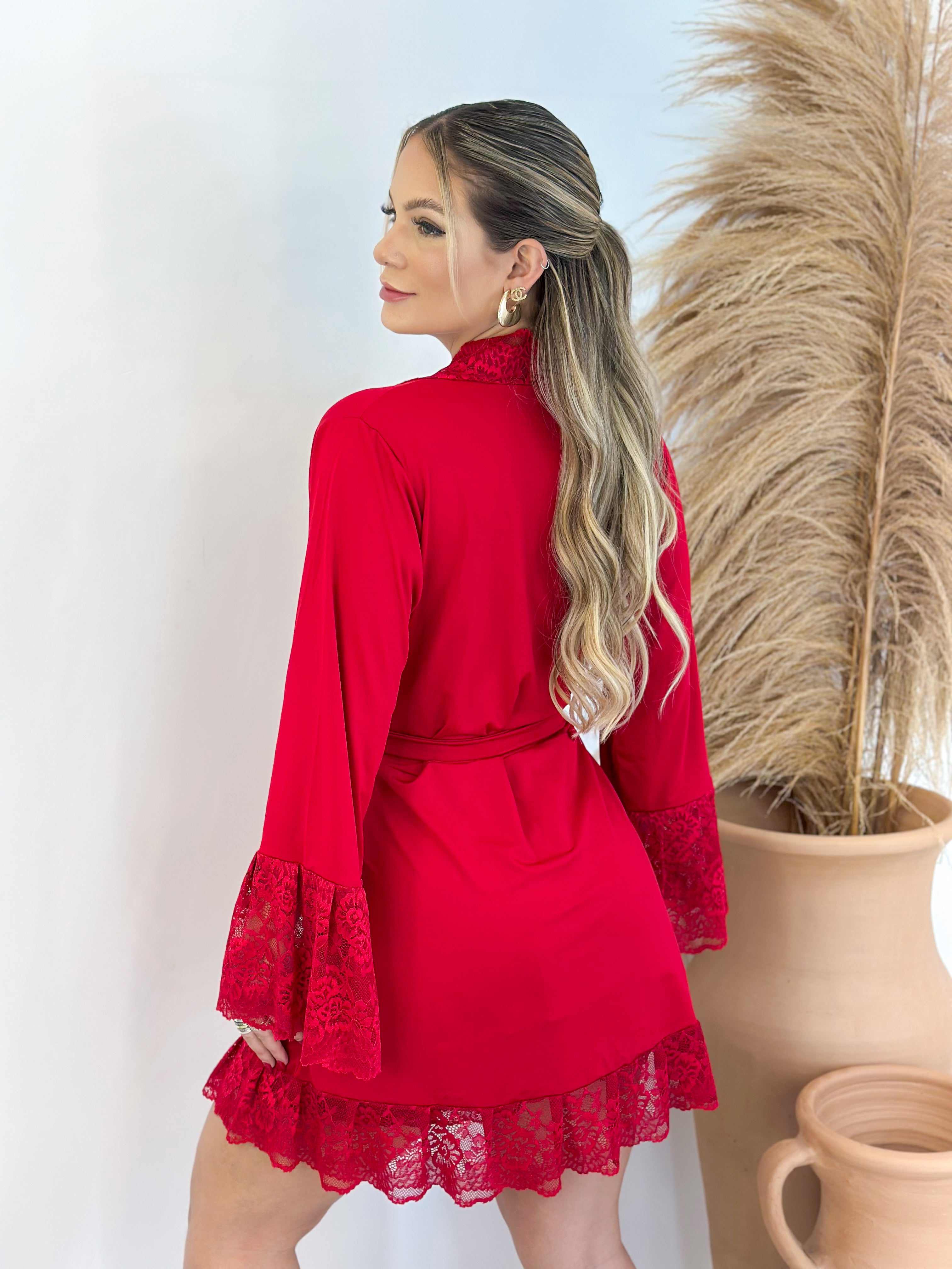 Conjunto Belle Camisola + Robe + Calcinha