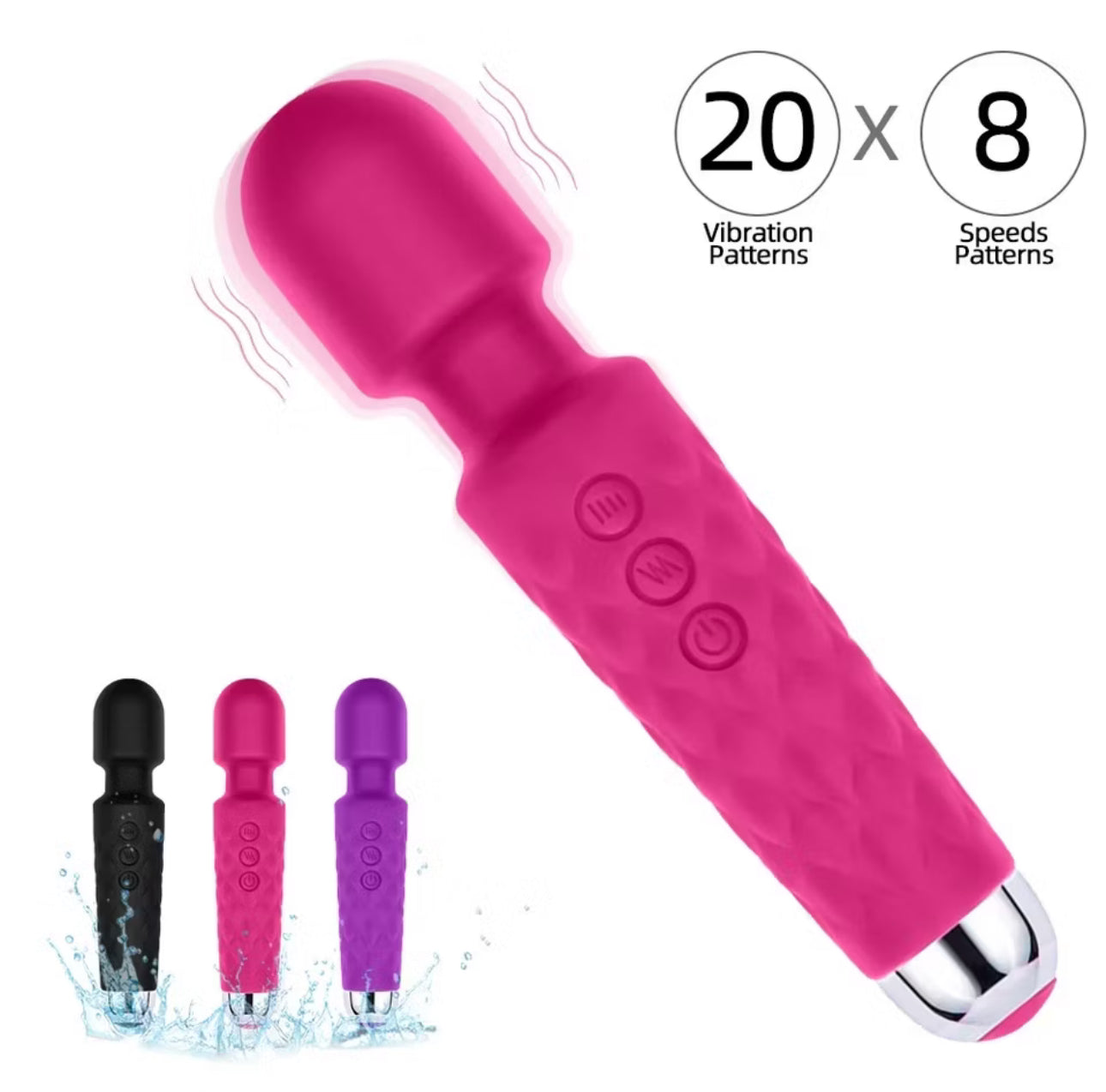 Vibrador Massageador - 8 velocidades - 20 modos de vibração
