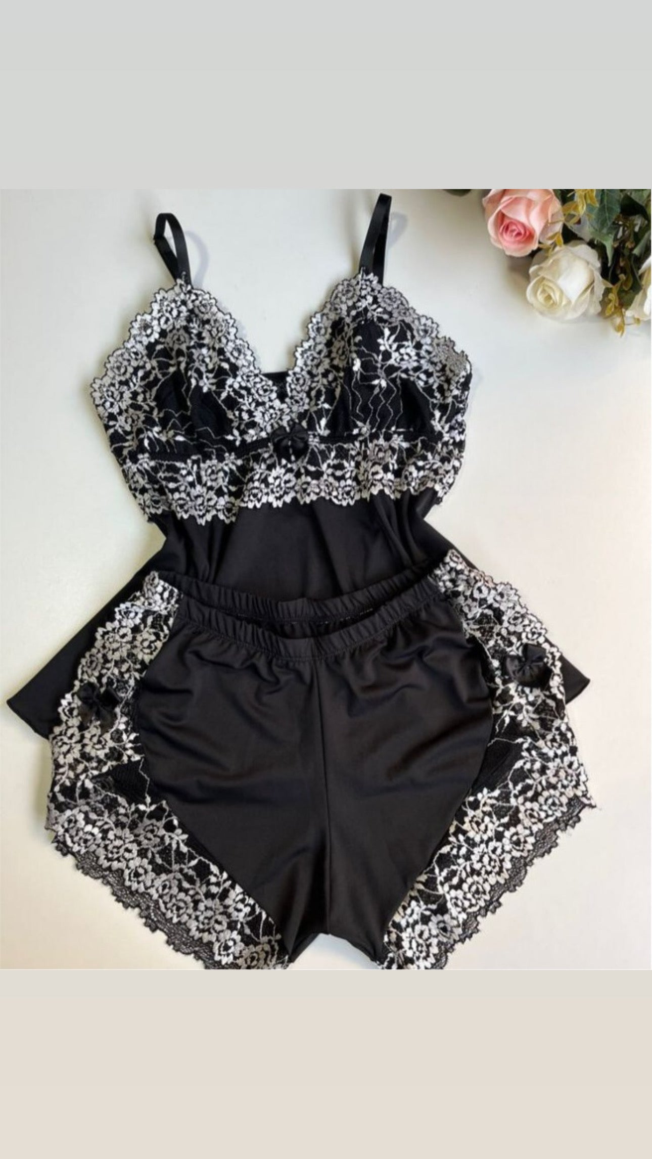 Conjunto Baby-Doll Luxuoso Renda