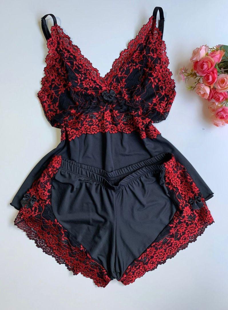 Conjunto Baby-Doll Luxuoso Renda