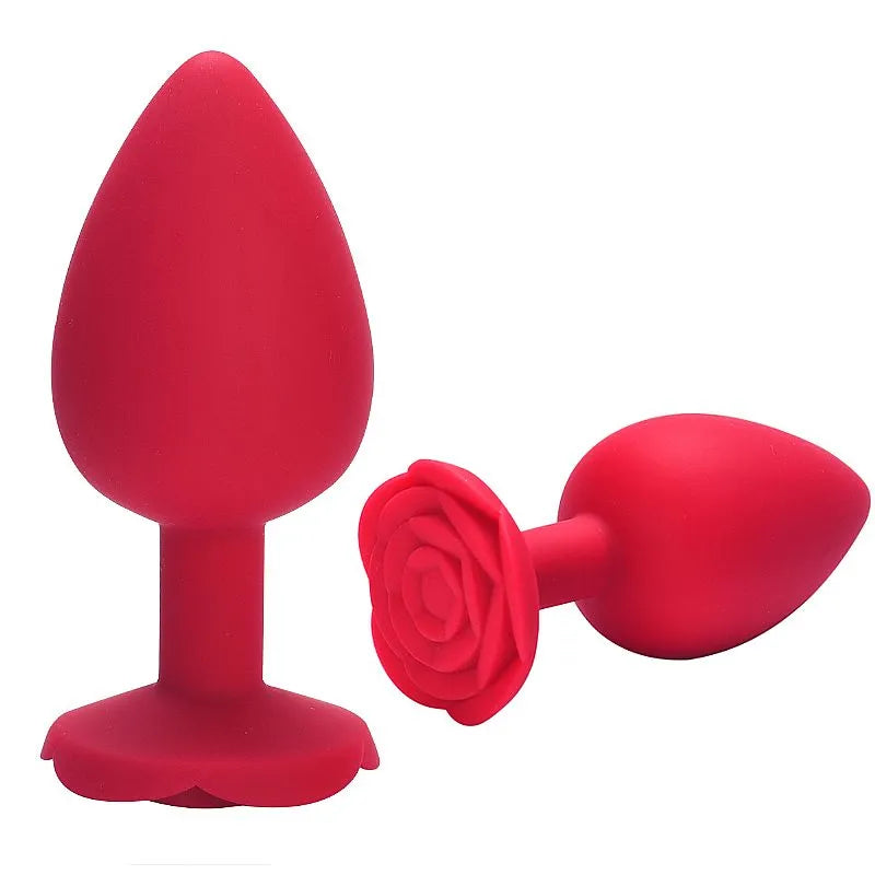 Plug Anal Silicone M - Formato de Rosa