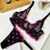 Lingerie Love de Tule - Preto com Rosa