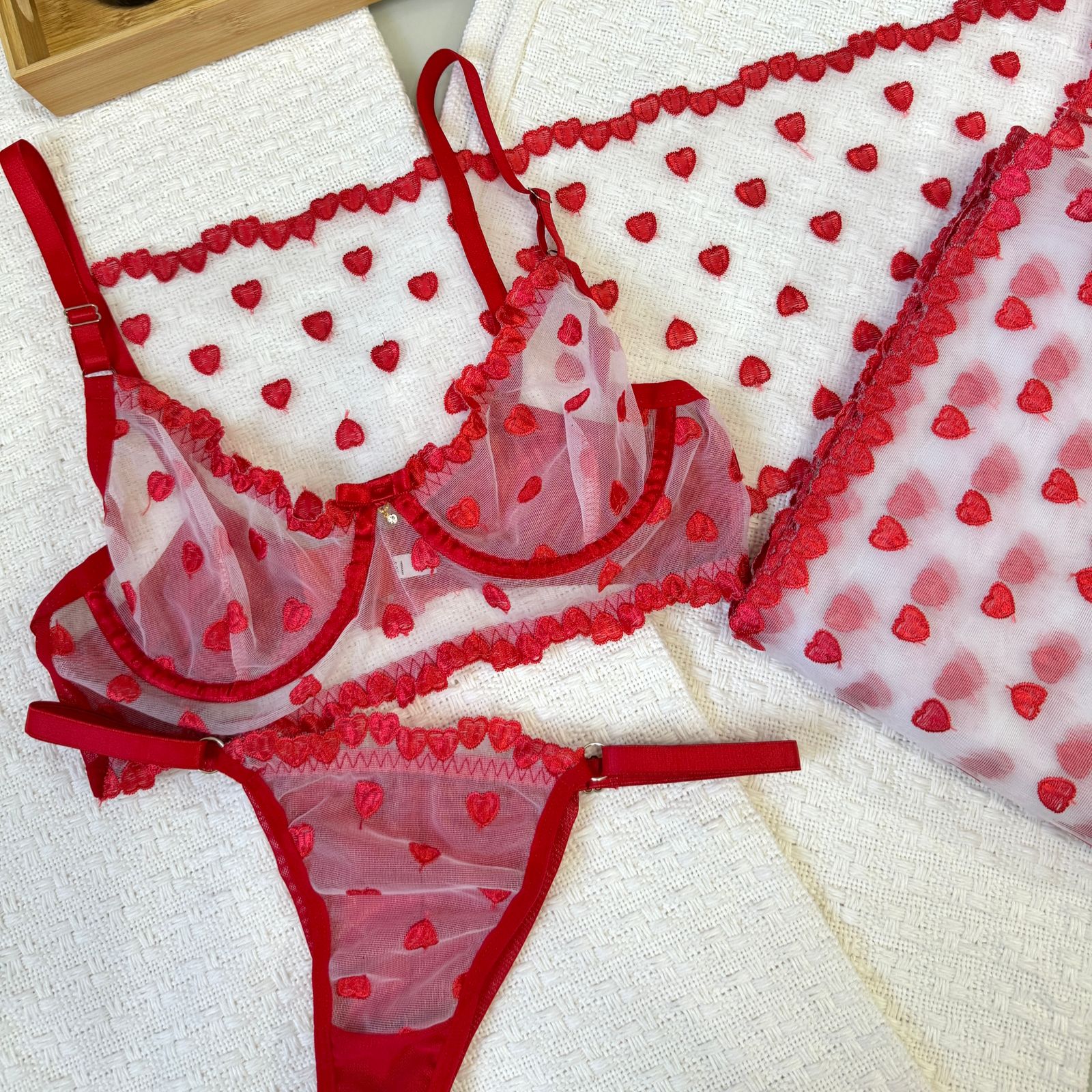 Lingerie Love de Tule - Vermelho