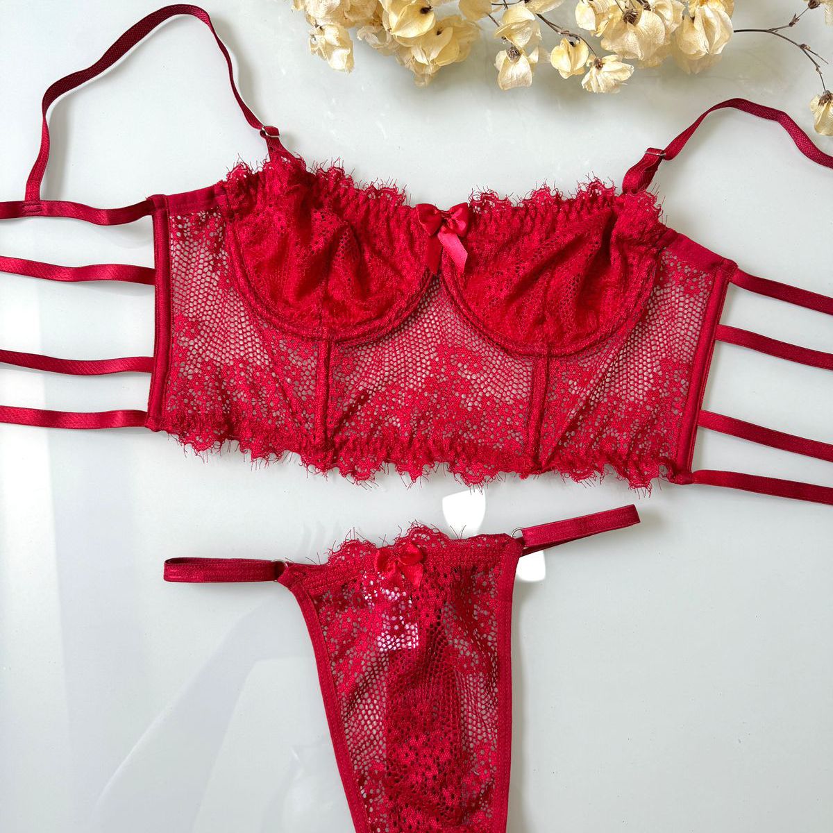 Lingerie Amore Renda - Vermelho