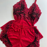 Baby Doll Luxo - Vermelho com Preto